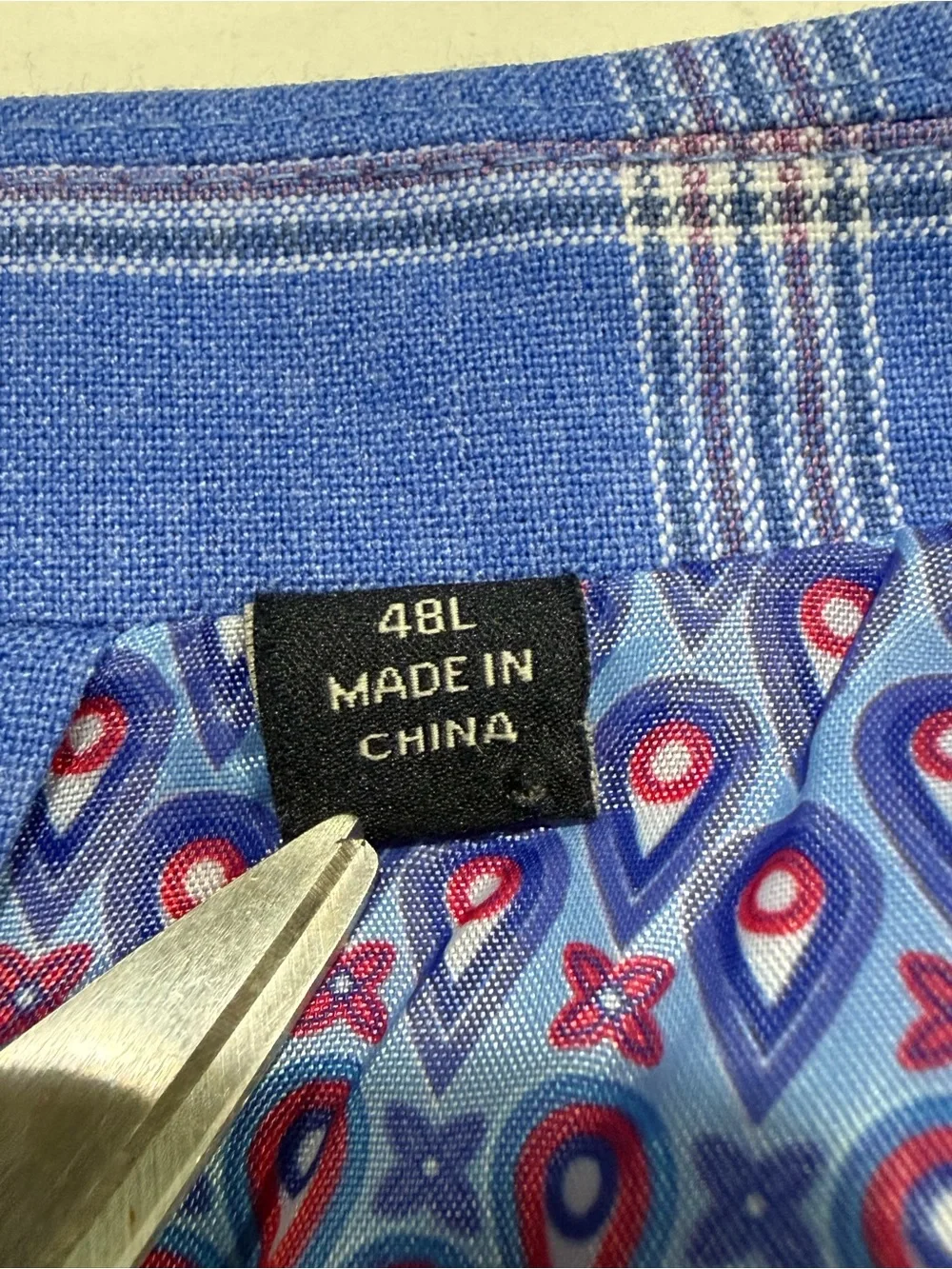 Tailorbyrd Collection Men’s Blazer 48L Blue Windowpane Sport Coat Stretch Jacket